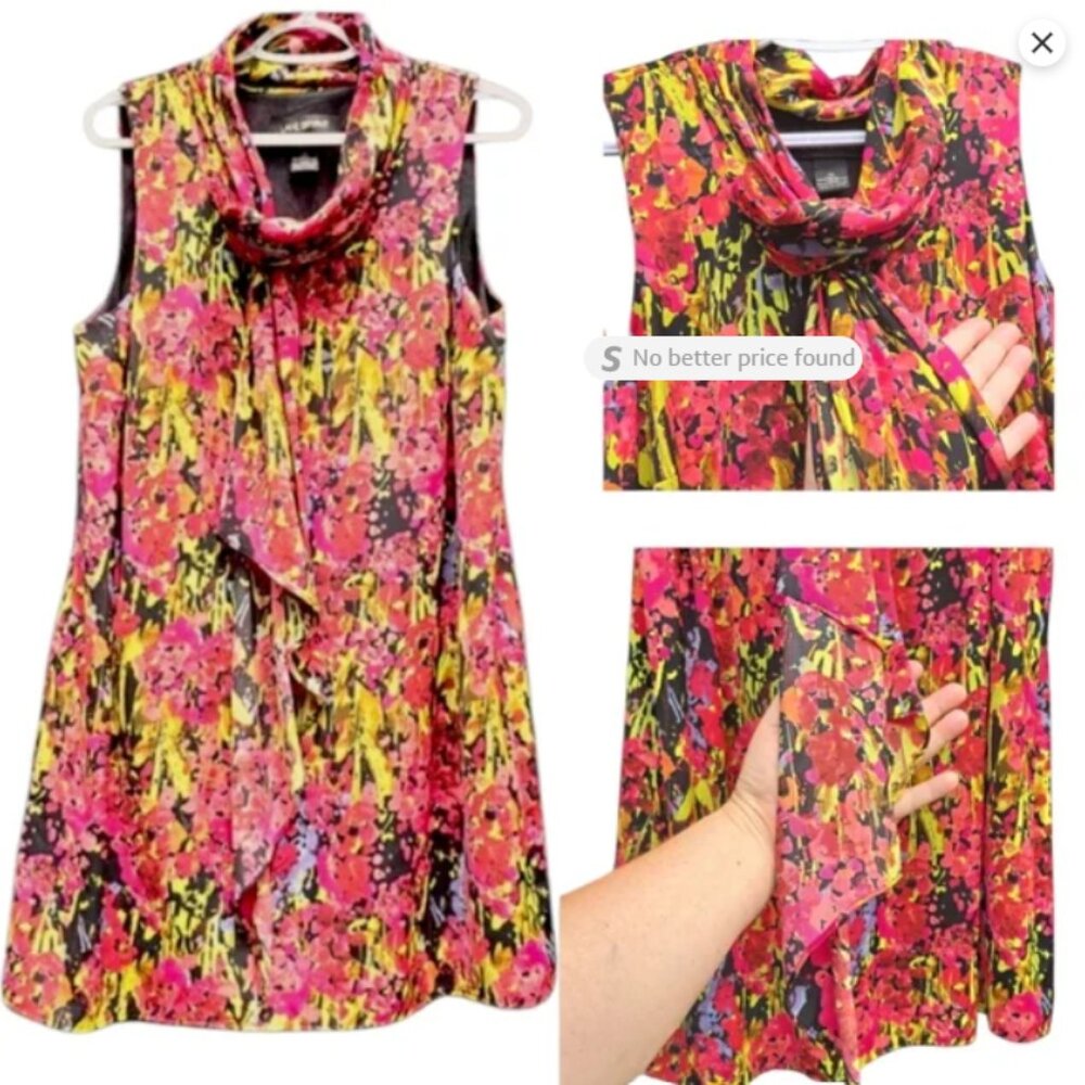 Lane Bryant Vibrant Floral Sleeveless Cowlneck Dress 14